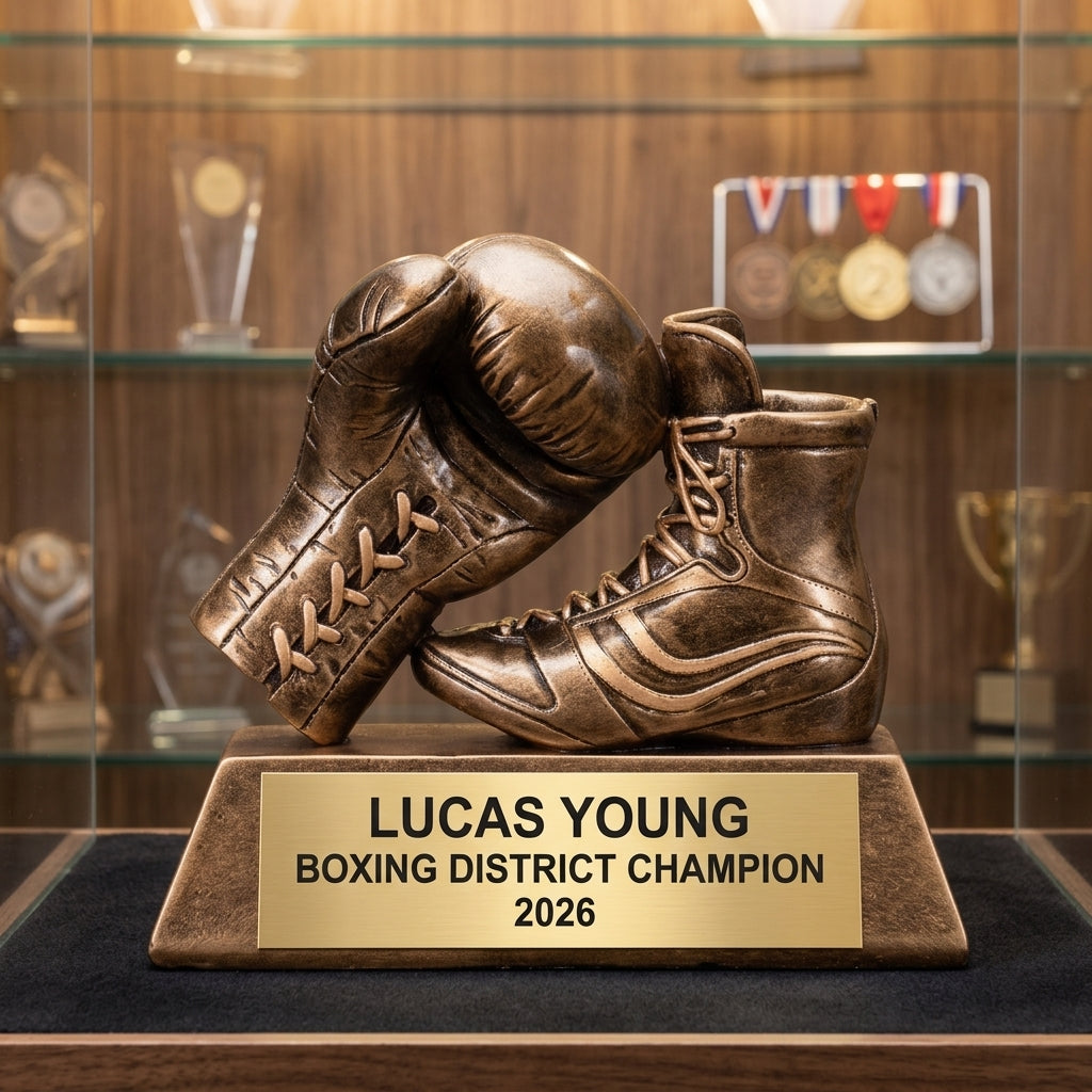 Boxing Award Trophy | Personalized | Custom Engraved | Boxing Glove | Champion | Gift for Boxer | Wood Unlimited - View 1