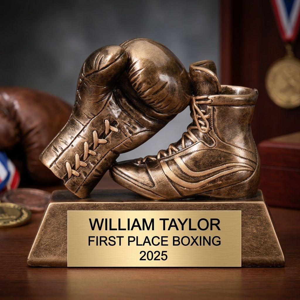 Boxing Award Trophy | Personalized | Custom Engraved | Boxing Glove | Champion | Gift for Boxer | Wood Unlimited - View 3