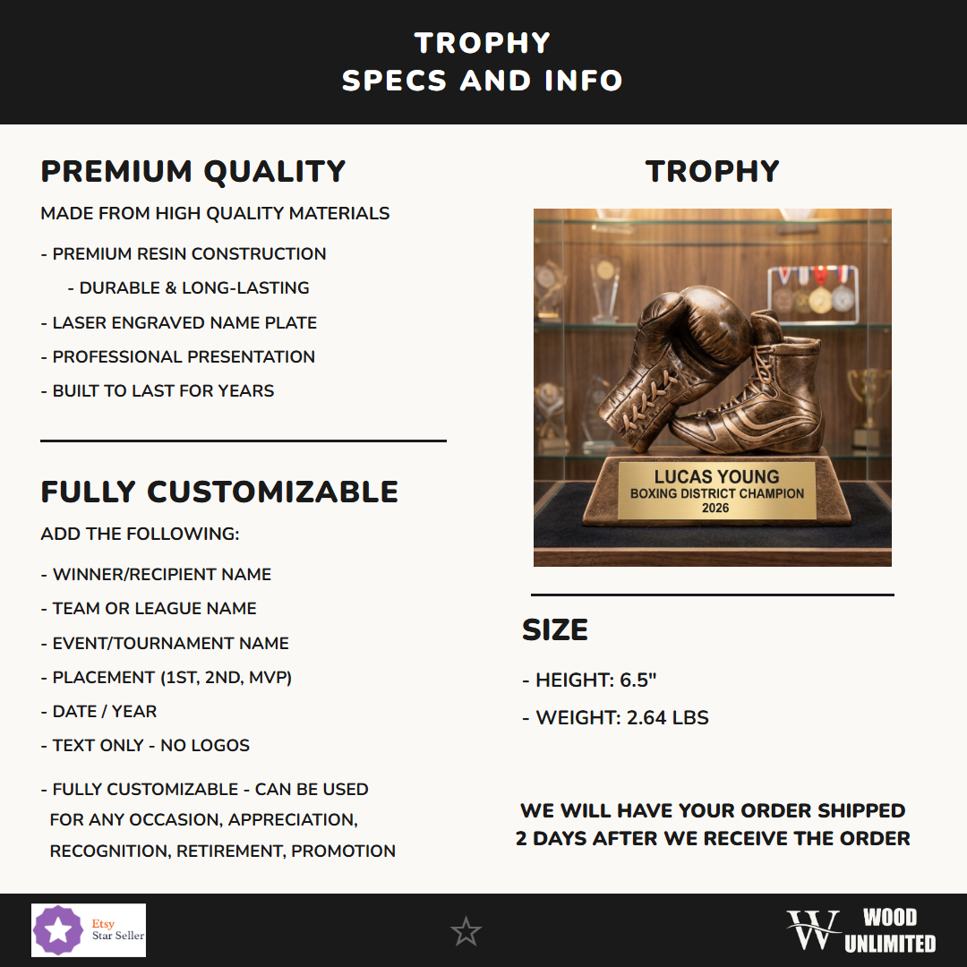 Boxing Resin Figure Trophy 6.5"