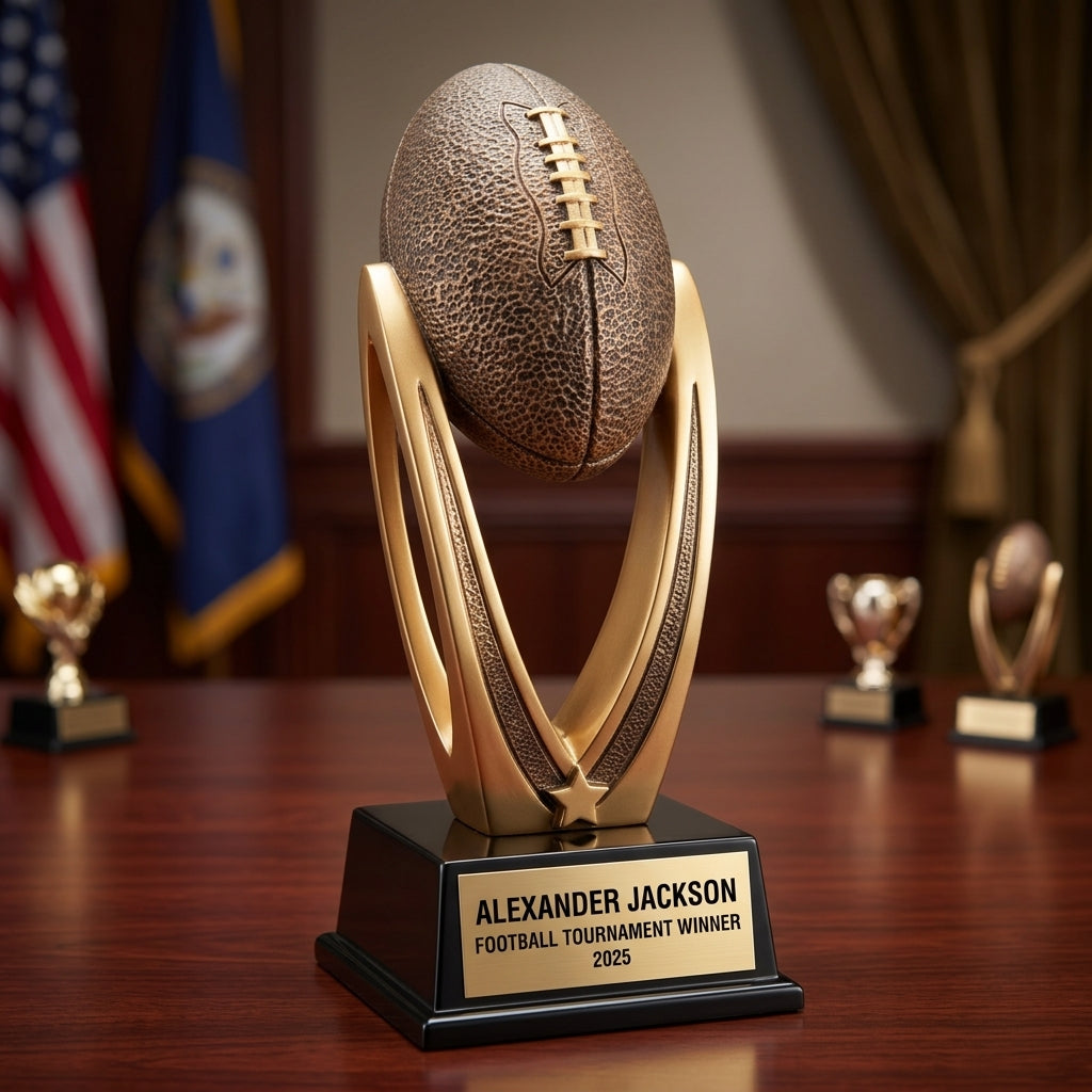 Personalized | Fantasy Football Award | Custom Engraved | Trophy | Award | Championship | League Winner | Football | Commissioner Gift - View 2