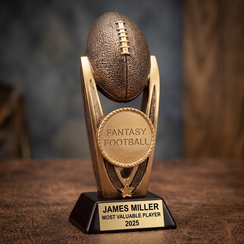 Personalized | Fantasy Football Award | Custom Engraved | Trophy | Award | Championship | League Winner | Football | Commissioner Gift - View 3
