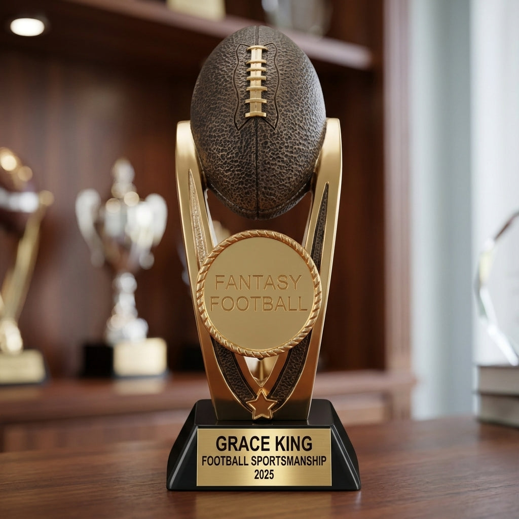 Personalized | Fantasy Football Award | Custom Engraved | Trophy | Award | Championship | League Winner | Football | Commissioner Gift - View 4