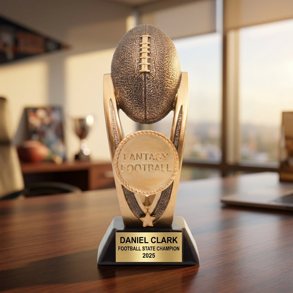 Personalized | Fantasy Football Award | Custom Engraved | Trophy | Award | Championship | League Winner | Football | Commissioner Gift - View 5