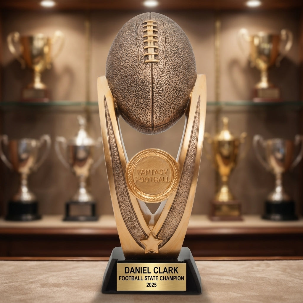 Personalized | Fantasy Football Award | Custom Engraved | Trophy | Award | Championship | League Winner | Engraved | Custom | Perpetual - View 1