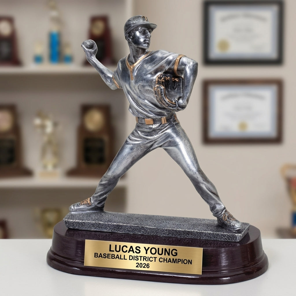 Baseball Award Trophy | Personalized | Custom Engraved | Pitcher | MVP | Baseball Gift | Baseball Team Award - View 3