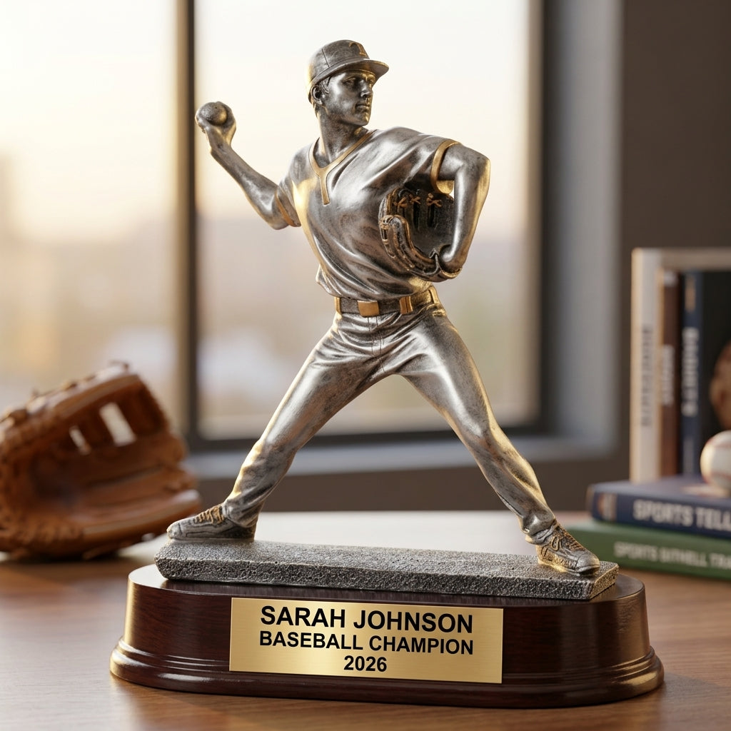 Baseball Award Trophy | Personalized | Custom Engraved | Pitcher | MVP | Baseball Gift | Baseball Team Award - View 5