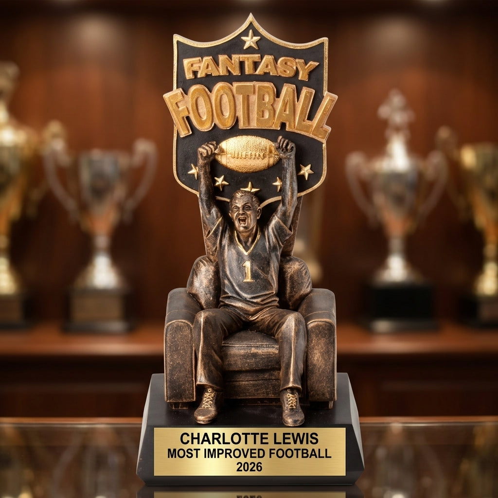 Personalized | Fantasy Football Award | Custom Engraved | Championship Trophy | League Winner | Personalized Award | Football Trophy - View 1