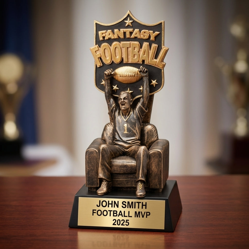 Personalized | Fantasy Football Award | Custom Engraved | Championship Trophy | League Winner | Personalized Award | Football Trophy - View 2