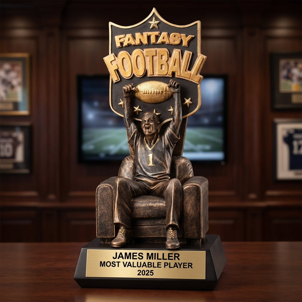 Personalized | Fantasy Football Award | Custom Engraved | Championship Trophy | League Winner | Personalized Award | Football Trophy - View 3