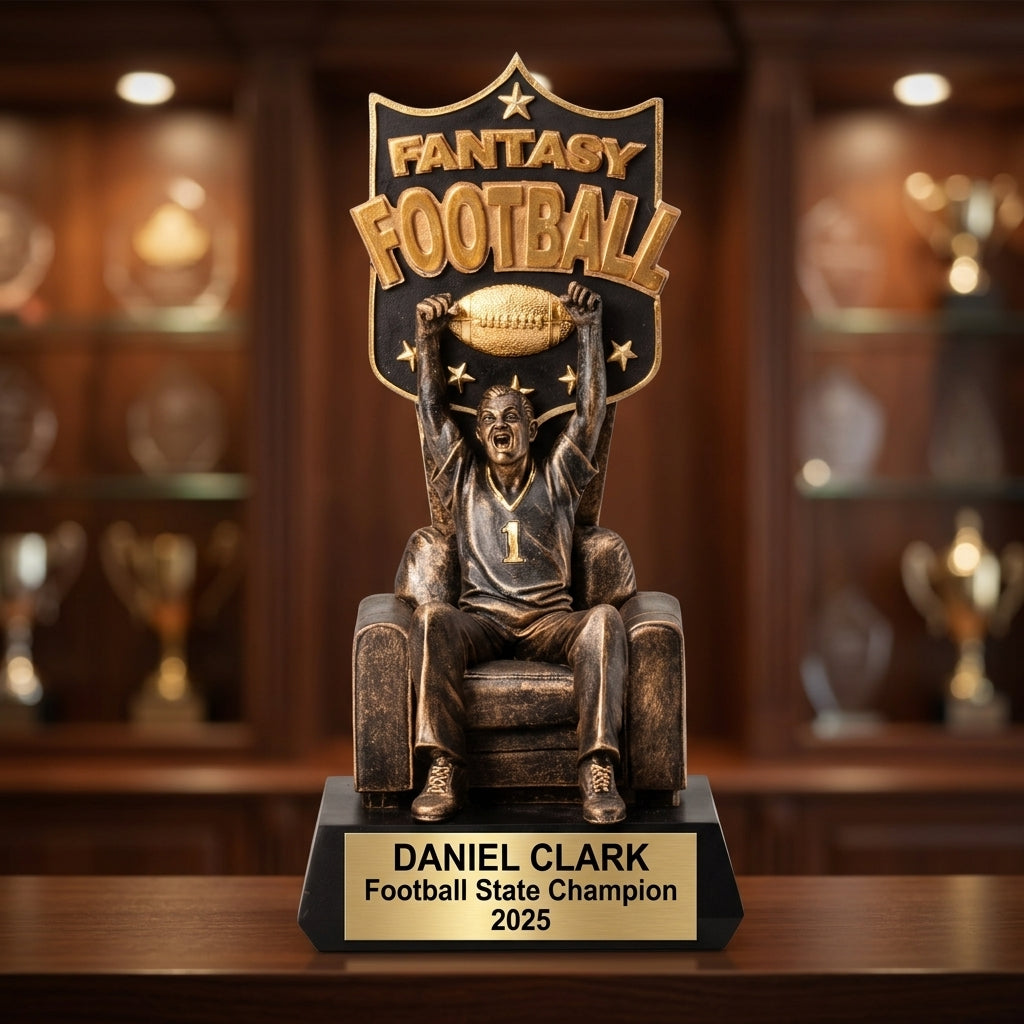 Personalized | Fantasy Football Award | Custom Engraved | Championship Trophy | League Winner | Personalized Award | Football Trophy - View 4