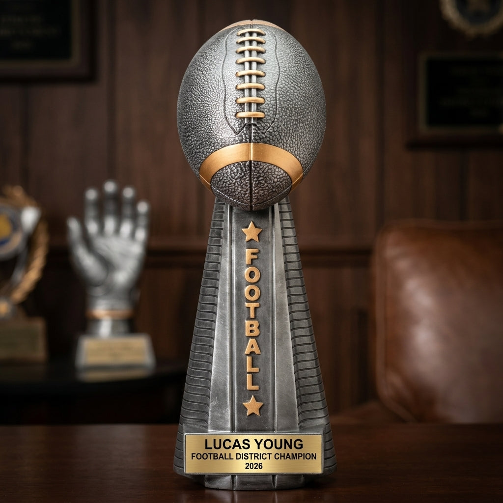 Personalized | Football Award | Custom Engraved | Trophy | Award | Custom | Engraved | Championship | MVP | Team | Youth | Football trophy - View 3