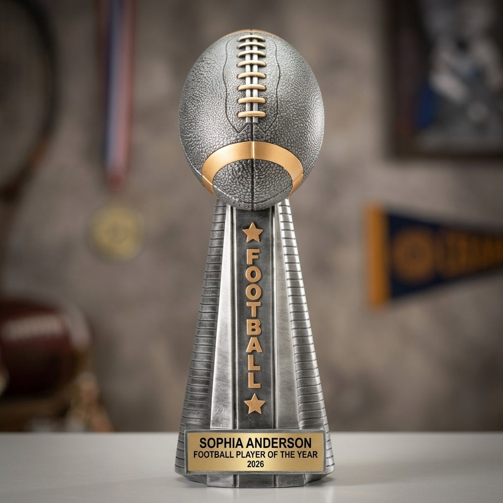 Personalized | Football Award | Custom Engraved | Football Trophy | Personalized Award | Engraved Trophy | Custom Football | MVP Award - View 3