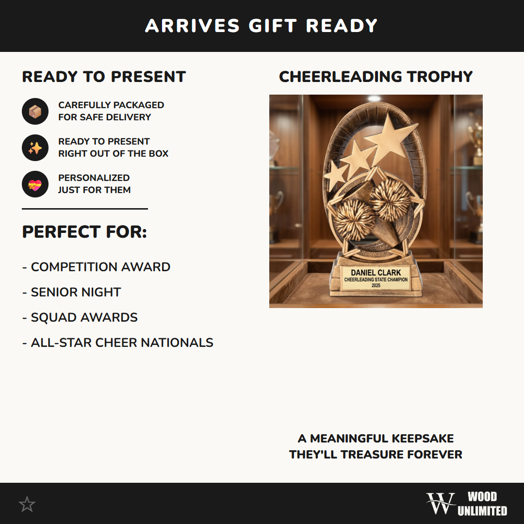 Personalized | Cheerleading Award | Custom Engraved | Cheerleading Trophy | Cheerleader Award | Team Recognition | Championship Award