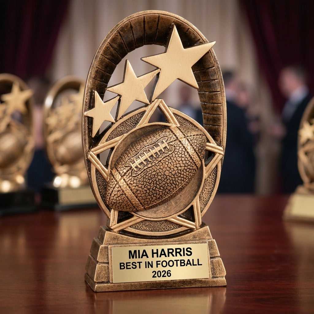 Personalized | Football Award | Custom Engraved | Trophy | Award | Custom | Engraved | MVP | Championship | Youth | Team | Football trophy - View 2