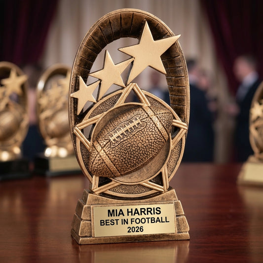 Personalized | Football Award | Custom Engraved | Trophy | Award | Custom | Engraved | MVP | Championship | Youth | Team | Football trophy - View 2