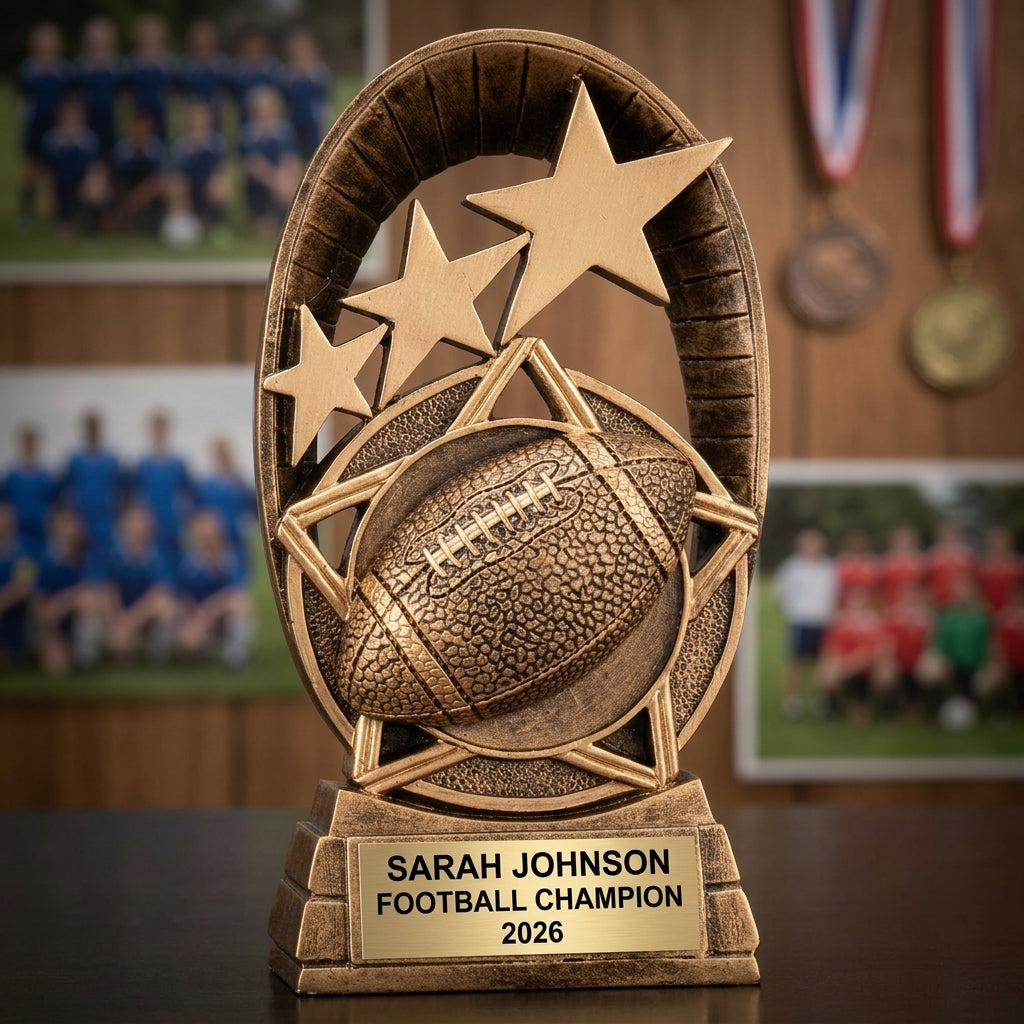 Personalized | Football Award | Custom Engraved | Trophy | Award | Custom | Engraved | MVP | Championship | Youth | Team | Football trophy - View 3