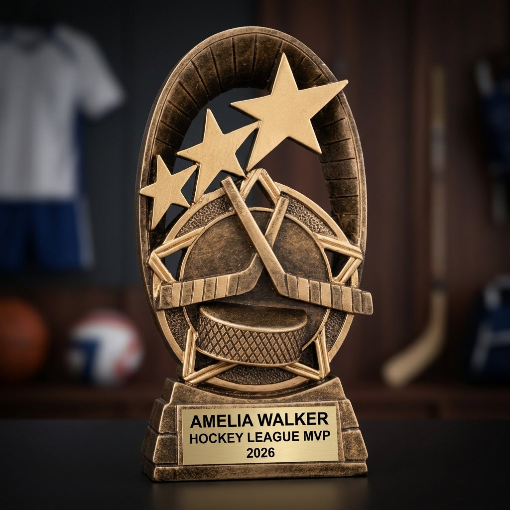 Personalized | Hockey Award | Custom Engraved | Hockey Trophy | MVP Award | Team Recognition | Youth Hockey | Personalized Gift - View 3