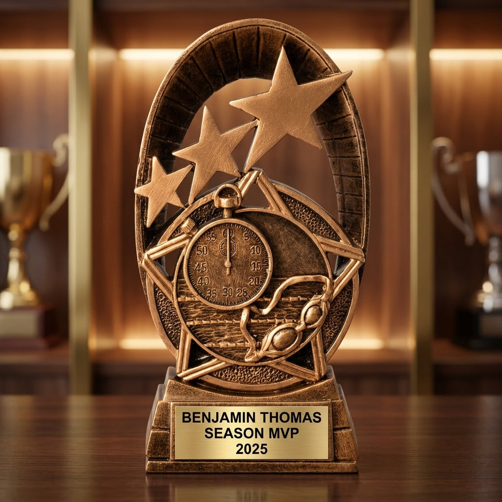 Personalized | Swimming Award | Custom Engraved | Swimming Trophy | Swim Award | Engraved | Team Recognition | Coach Gift | MVP MVS - View 1