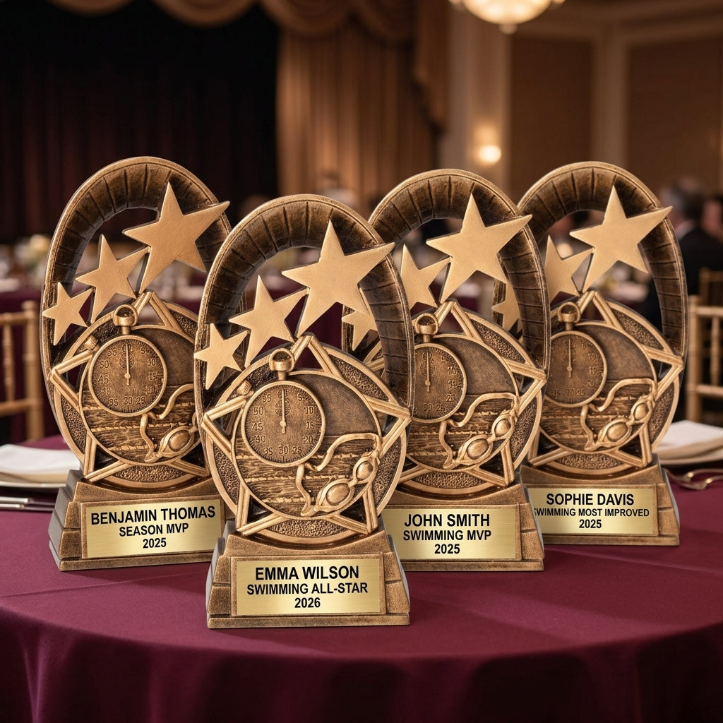 Personalized | Swimming Award | Custom Engraved | Swimming Trophy | Swim Award | Engraved | Team Recognition | Coach Gift | MVP MVS - View 6