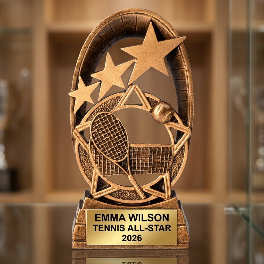 Personalized | Tennis Award | Custom Engraved | Tennis Trophy | Personalized Award | Engraved Gift | Custom Tennis | Player Recognition - View 1