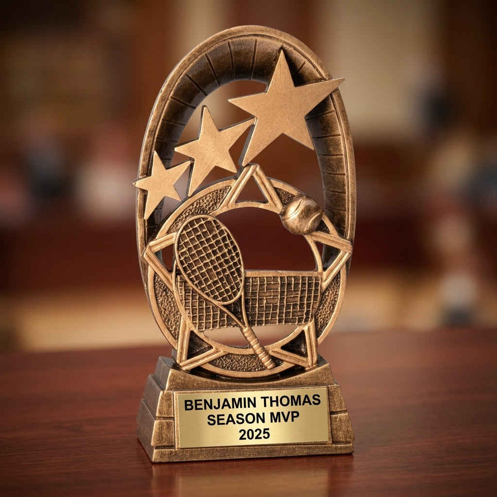 Personalized | Tennis Award | Custom Engraved | Tennis Trophy | Personalized Award | Engraved Gift | Custom Tennis | Player Recognition - View 2