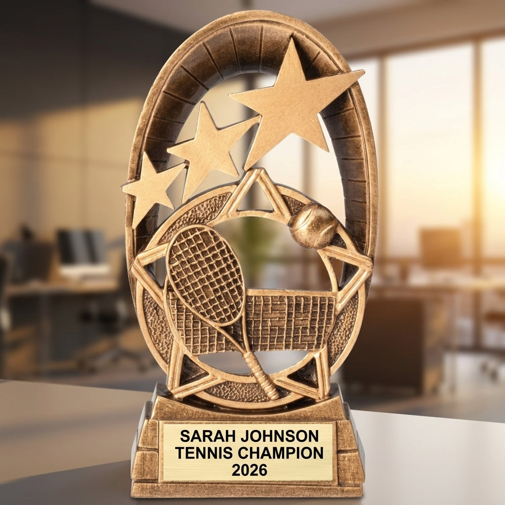 Personalized | Tennis Award | Custom Engraved | Tennis Trophy | Personalized Award | Engraved Gift | Custom Tennis | Player Recognition - View 5