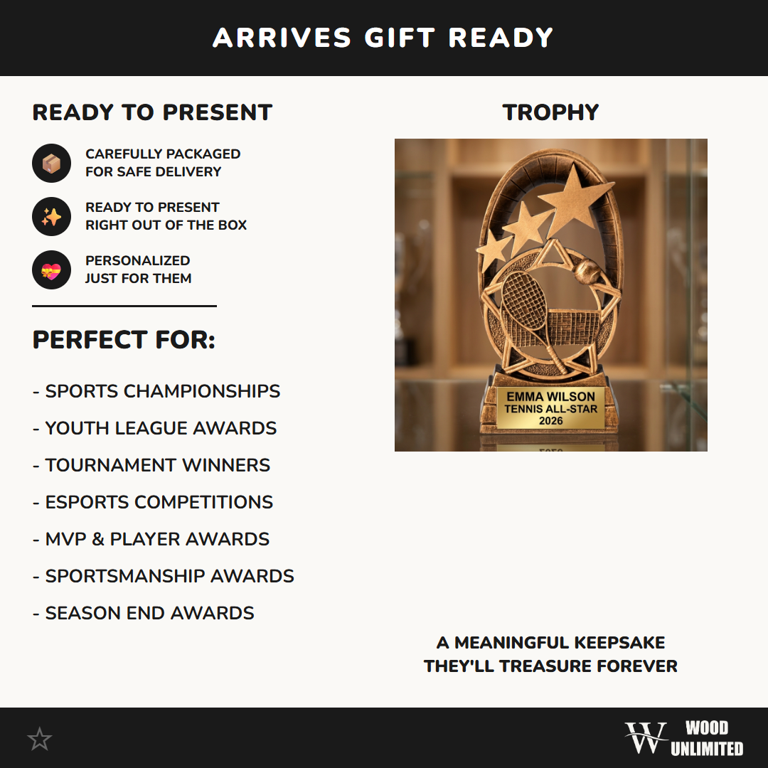 Personalized | Tennis Award | Custom Engraved | Tennis Trophy | Personalized Award | Engraved Gift | Custom Tennis | Player Recognition