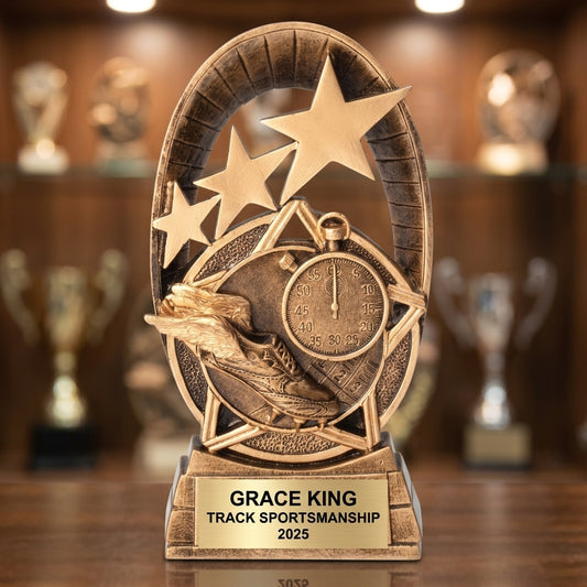 Personalized | Track and Field Award | Custom Engraved | Track | Running | Trophy | Award | Engraved | Youth | Team | Coach | Achievement - View 1