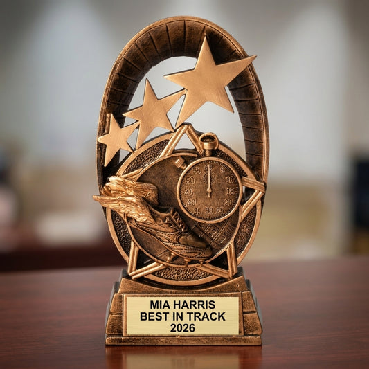 Personalized | Track and Field Award | Custom Engraved | Track | Running | Trophy | Award | Engraved | Youth | Team | Coach | Achievement - View 2