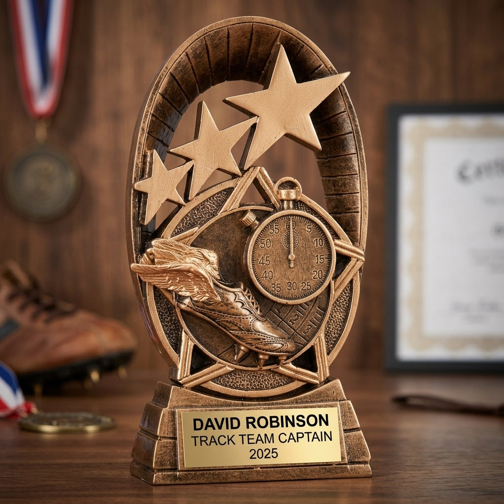 Personalized | Track and Field Award | Custom Engraved | Track | Running | Trophy | Award | Engraved | Youth | Team | Coach | Achievement - View 3