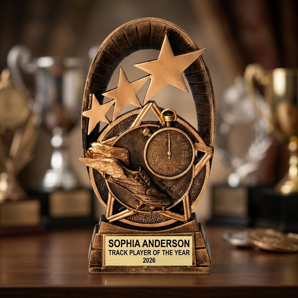 Personalized | Track and Field Award | Custom Engraved | Track | Running | Trophy | Award | Engraved | Youth | Team | Coach | Achievement - View 4