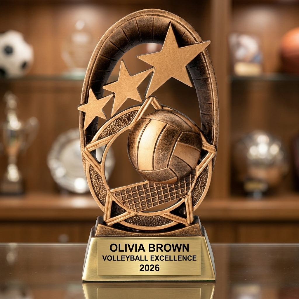 Personalized | Volleyball Award | Custom Engraved | Volleyball Trophy | Personalized Award | Engraved Gift | Team Recognition | MVP Award - View 1