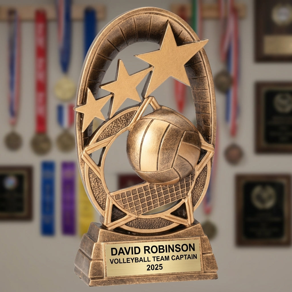 Personalized | Volleyball Award | Custom Engraved | Volleyball Trophy | Personalized Award | Engraved Gift | Team Recognition | MVP Award - View 3
