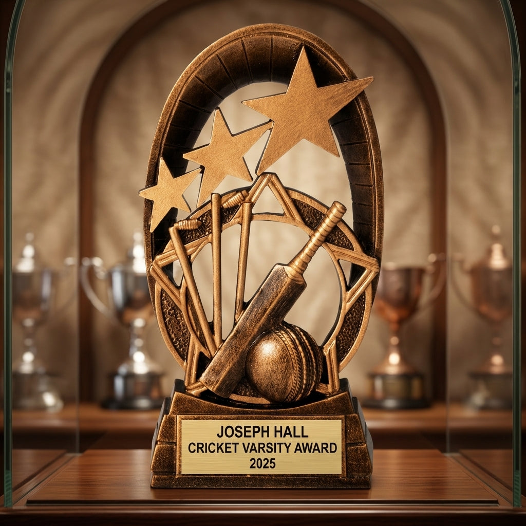 Personalized | Cricket Award | Custom Engraved | Cricket Trophy | Personalized Award | Engraved Cricket | Team Recognition | Youth Cricket - View 1