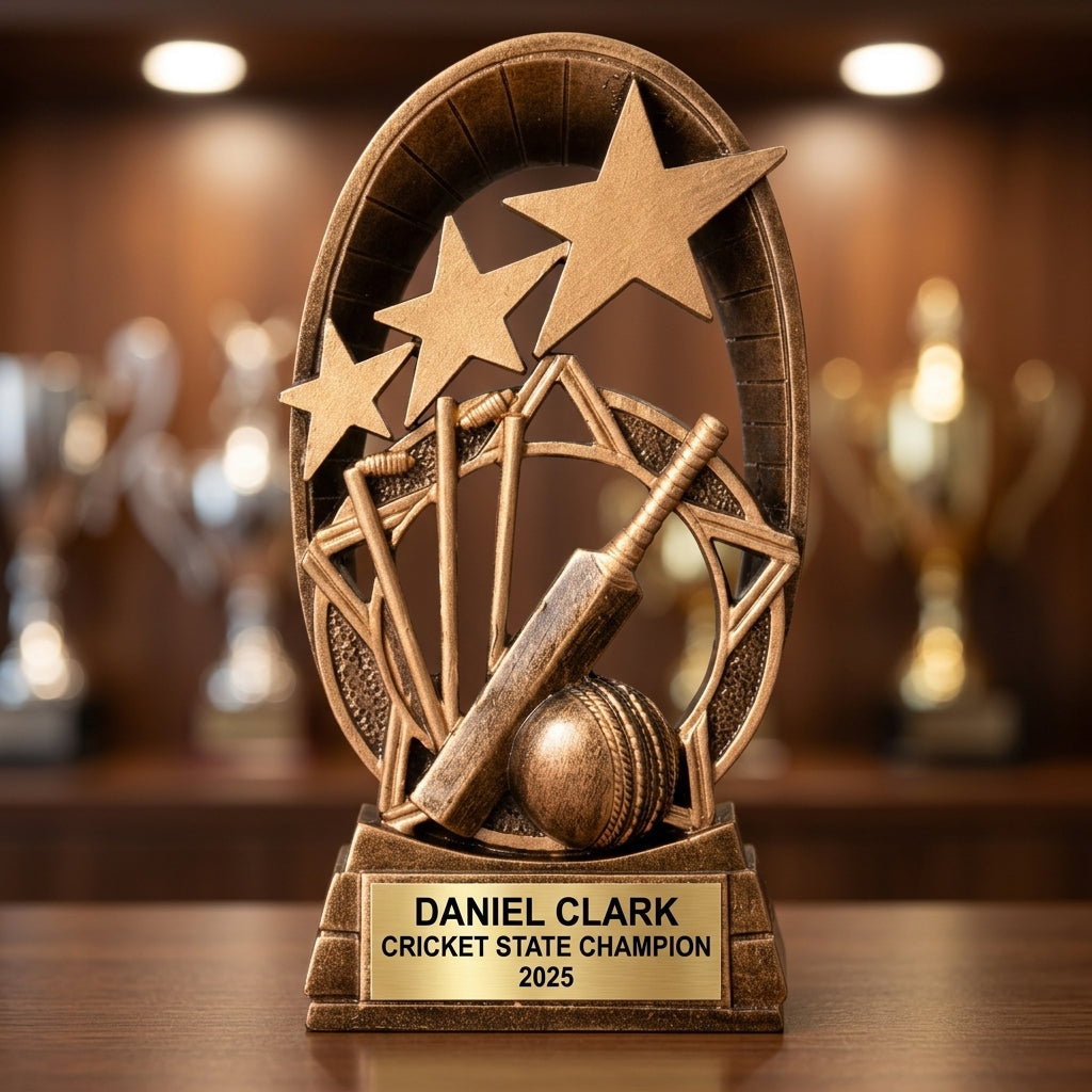 Personalized | Cricket Award | Custom Engraved | Cricket Trophy | Personalized Award | Engraved Cricket | Team Recognition | Youth Cricket - View 4