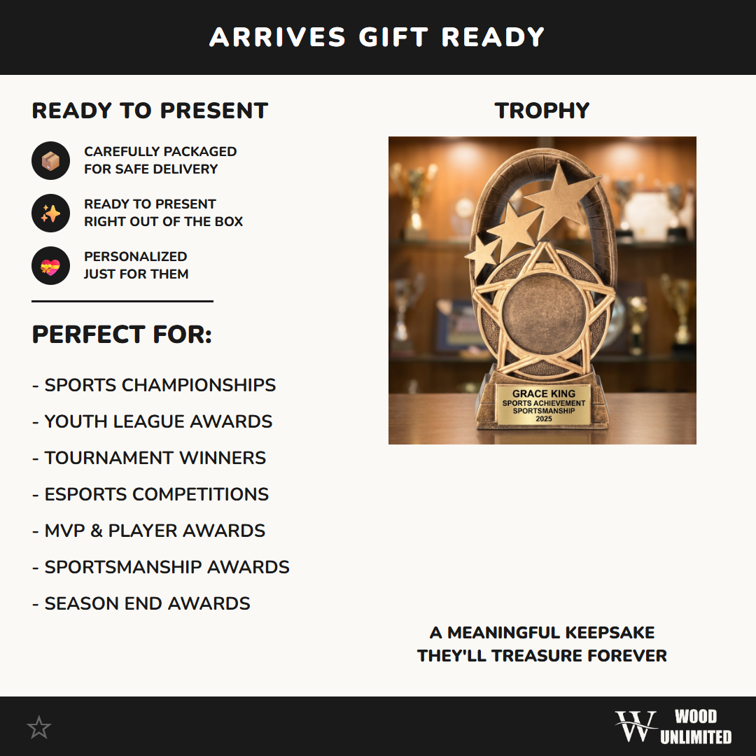 Personalized | Sports Achievement Award | Custom Engraved | Custom Trophy | Engraved Award | Star Trophy | Achievement Award