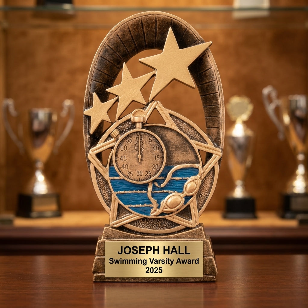 Personalized | Swimming Award | Custom Engraved | Swim Team | Trophy | Award | Engraved | Custom | Coach Gift | MVS | Youth - View 1
