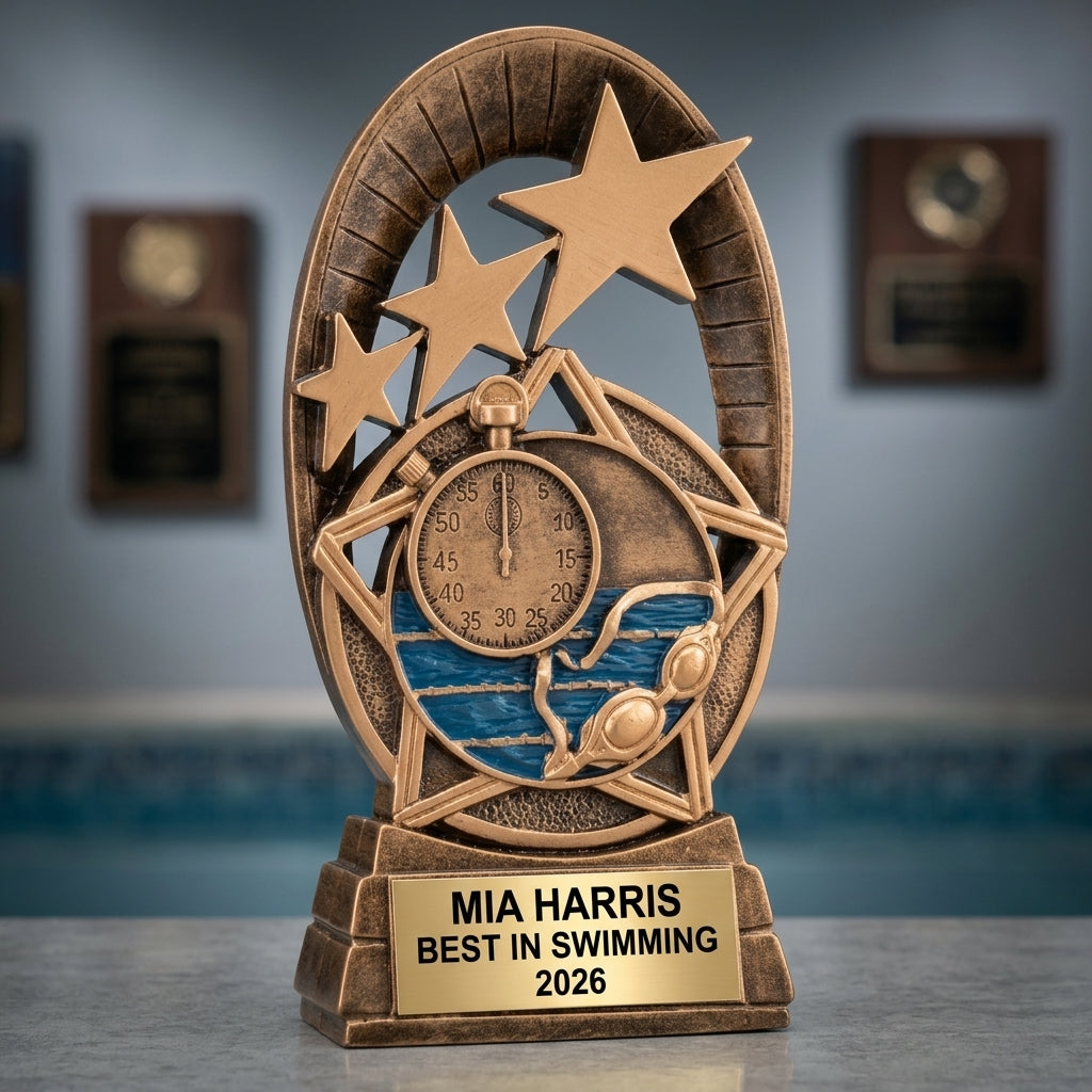 Personalized | Swimming Award | Custom Engraved | Swim Team | Trophy | Award | Engraved | Custom | Coach Gift | MVS | Youth - View 3
