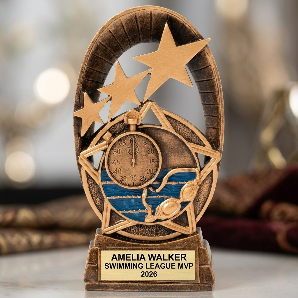 Personalized | Swimming Award | Custom Engraved | Swim Team | Trophy | Award | Engraved | Custom | Coach Gift | MVS | Youth - View 4
