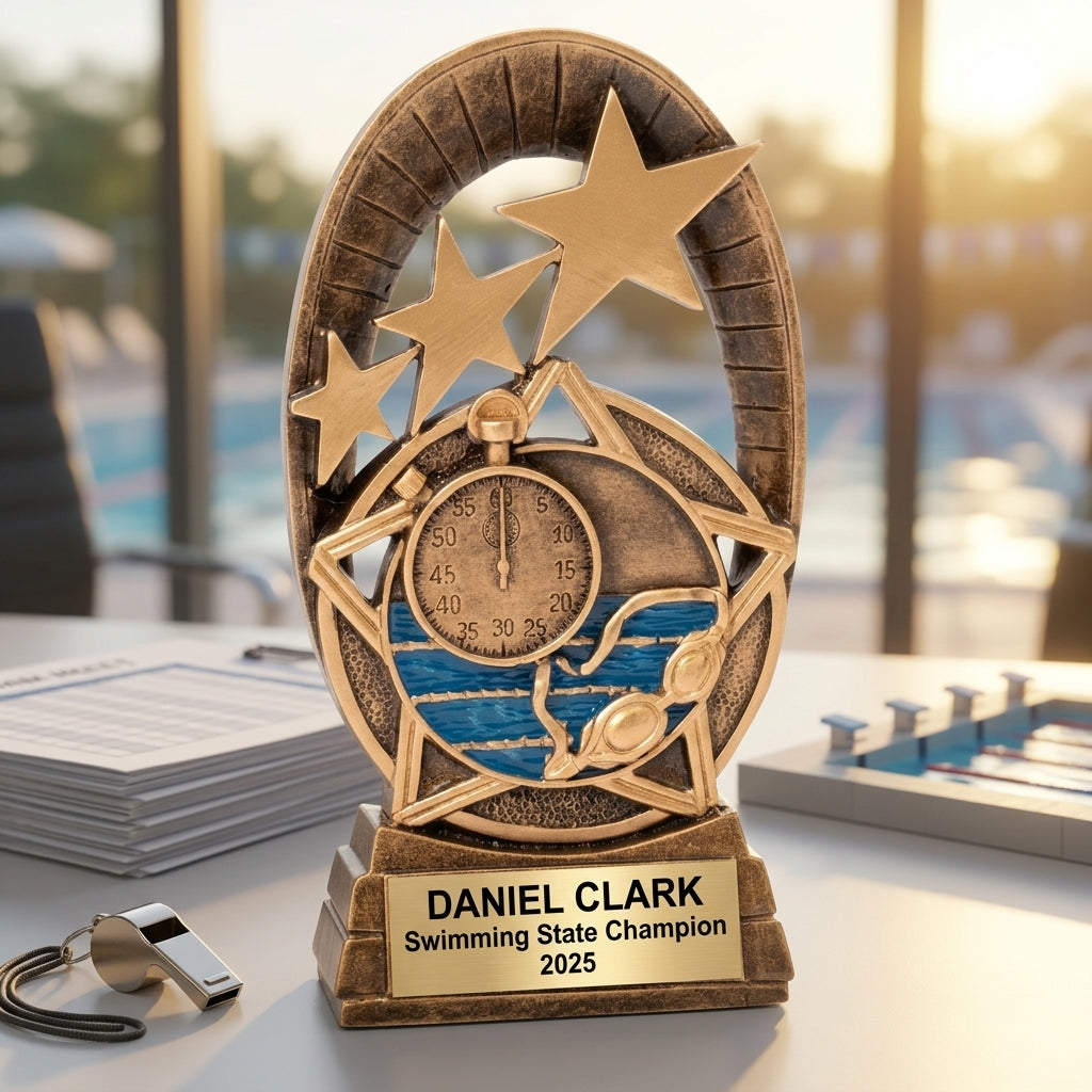 Personalized | Swimming Award | Custom Engraved | Swim Team | Trophy | Award | Engraved | Custom | Coach Gift | MVS | Youth - View 5