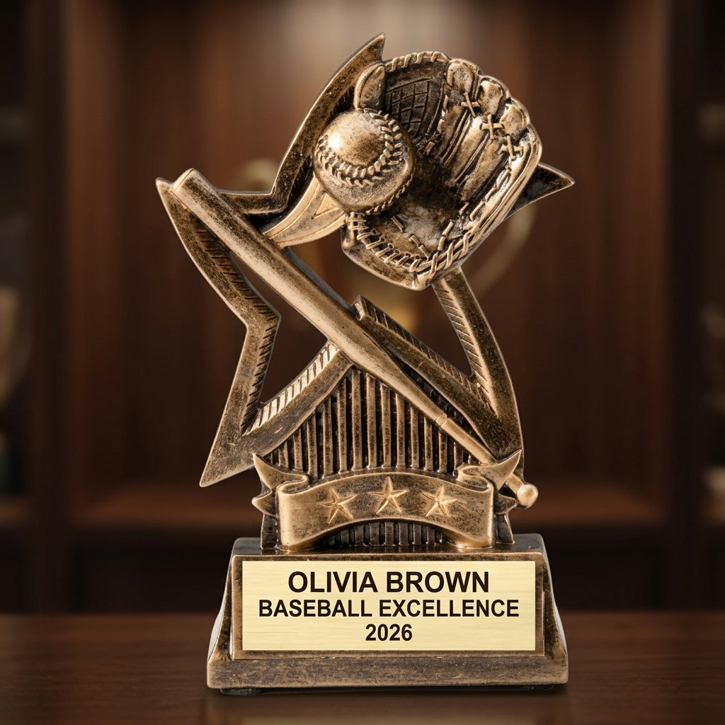 Baseball Award Trophy | Personalized | Custom Engraved Name Plate | Baseball MVP | All-Star | Team Awards - View 1