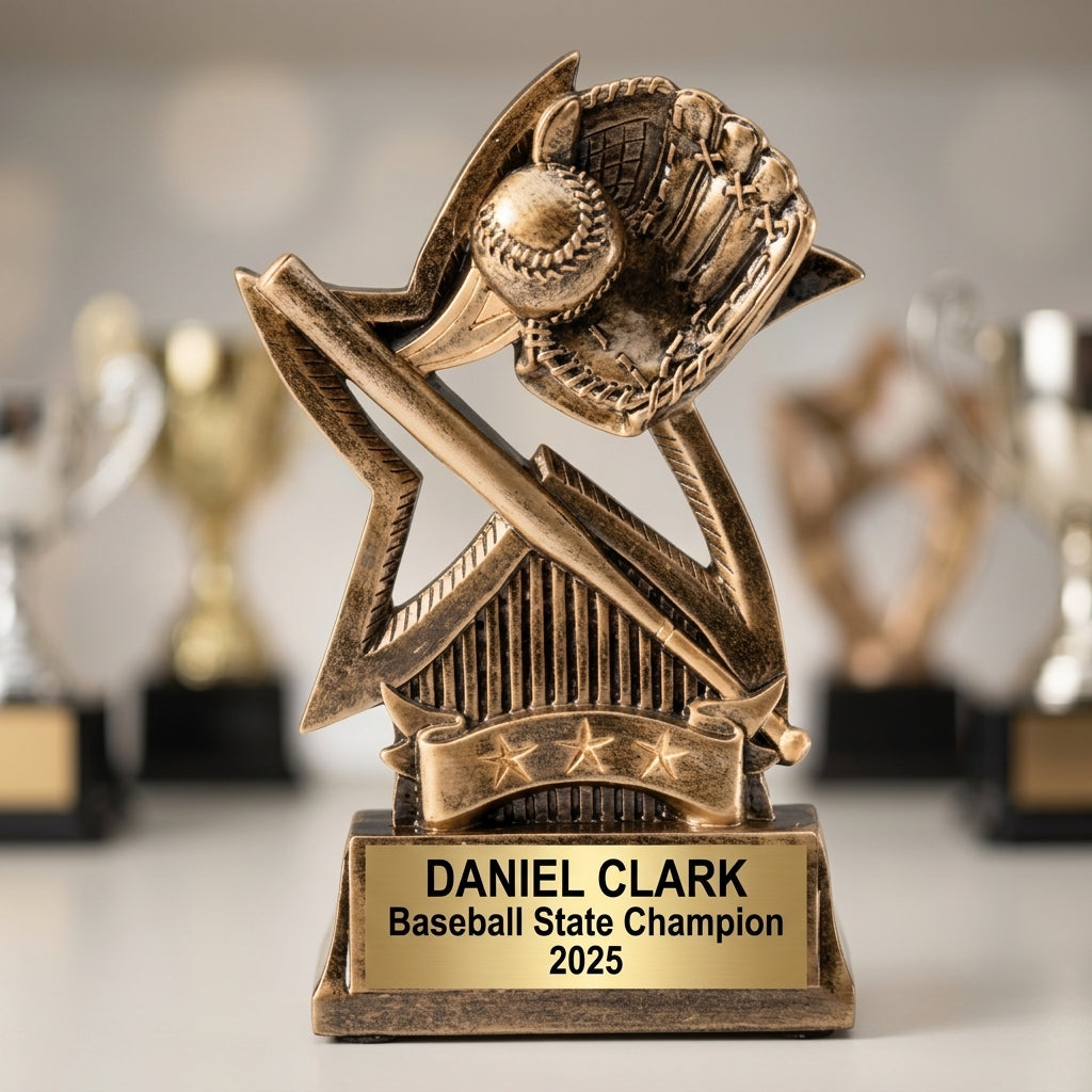 Baseball Award Trophy | Personalized | Custom Engraved Name Plate | Baseball MVP | All-Star | Team Awards - View 4