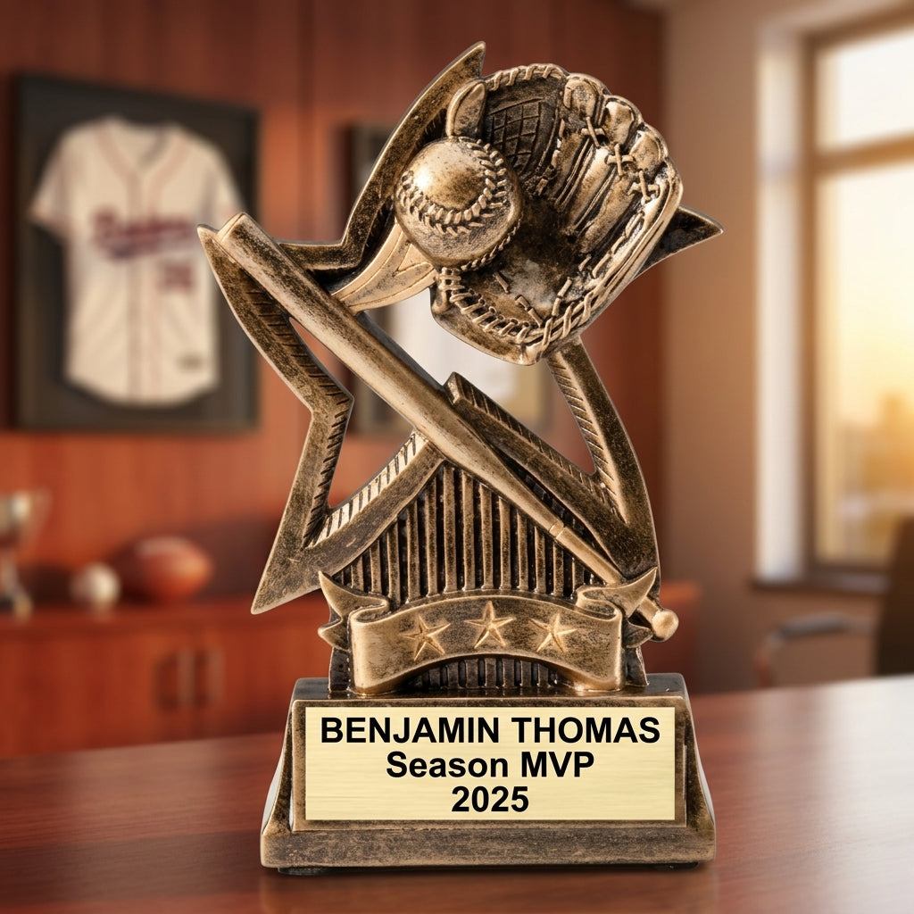 Baseball Award Trophy | Personalized | Custom Engraved Name Plate | Baseball MVP | All-Star | Team Awards - View 5