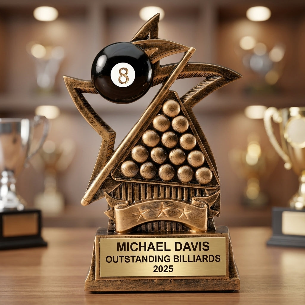 Billiards Award Trophy | Personalized Gift | Custom Engraved | Pool Table Tournament Prize | Billiard Player Gift - View 4