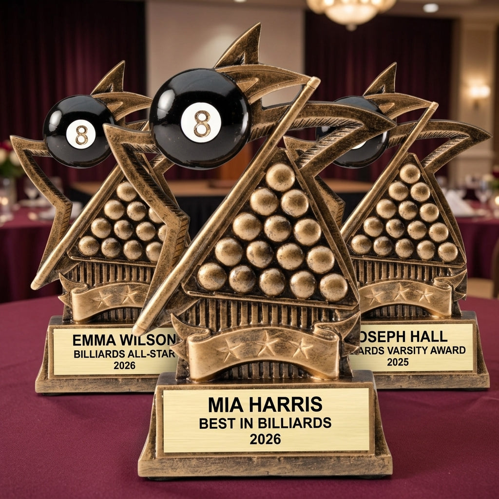 Billiards Award Trophy | Personalized Gift | Custom Engraved | Pool Table Tournament Prize | Billiard Player Gift - View 6