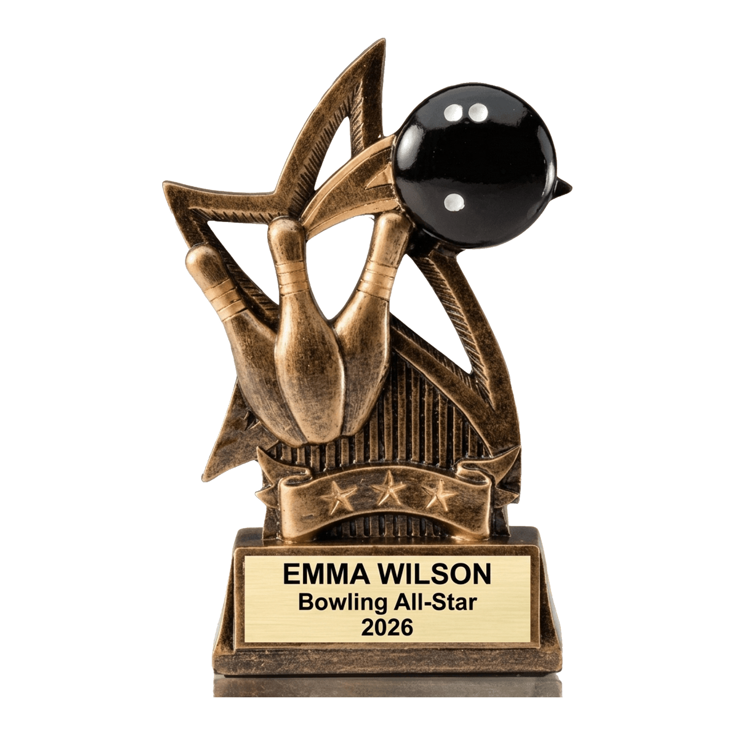 Bowling Award Trophy | Personalized Bowling Gift | Custom Engraved | Star Series | Bowling Tournament Award | Team Banquet