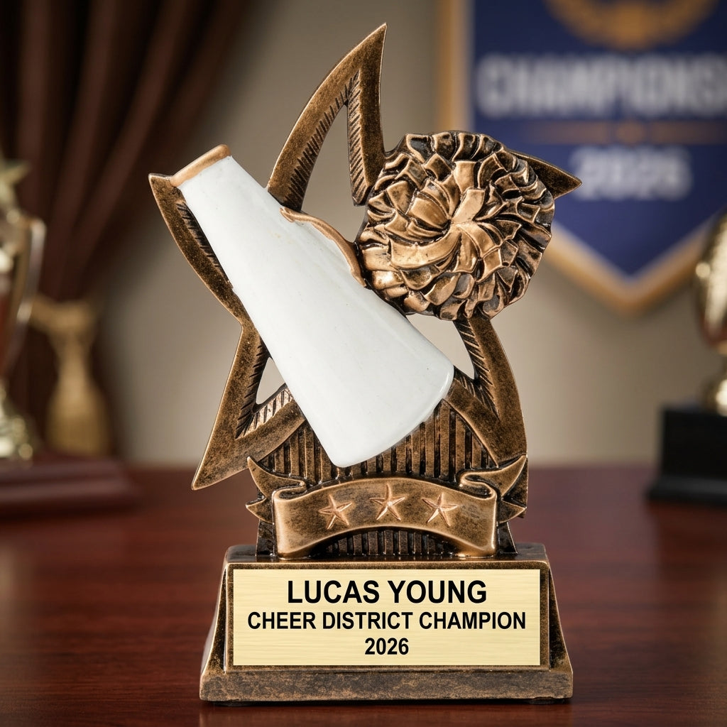 Cheer Trophy Award | Personalized Cheer Gift | Custom Engraved Award | Cheerleading | Cheer Coach Gift | Award Trophy - View 2