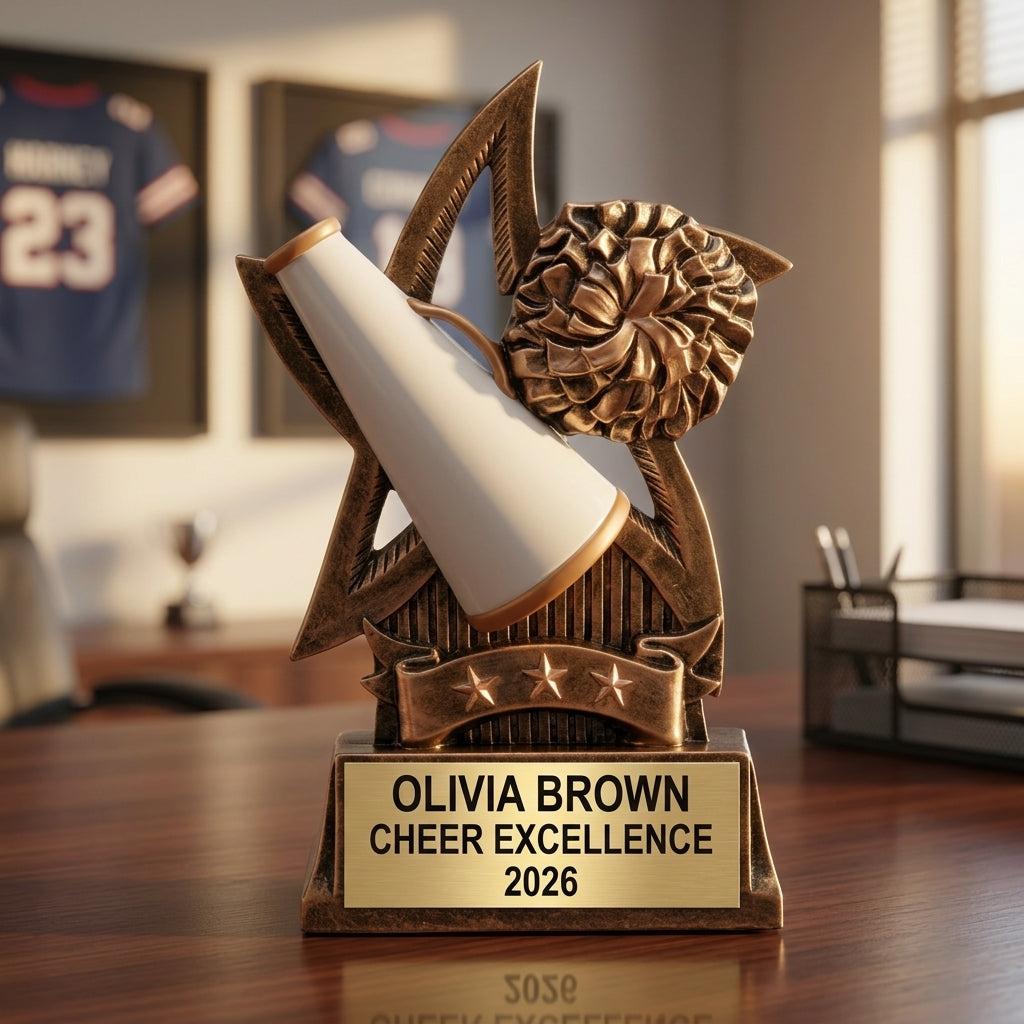 Cheer Trophy Award | Personalized Cheer Gift | Custom Engraved Award | Cheerleading | Cheer Coach Gift | Award Trophy - View 5