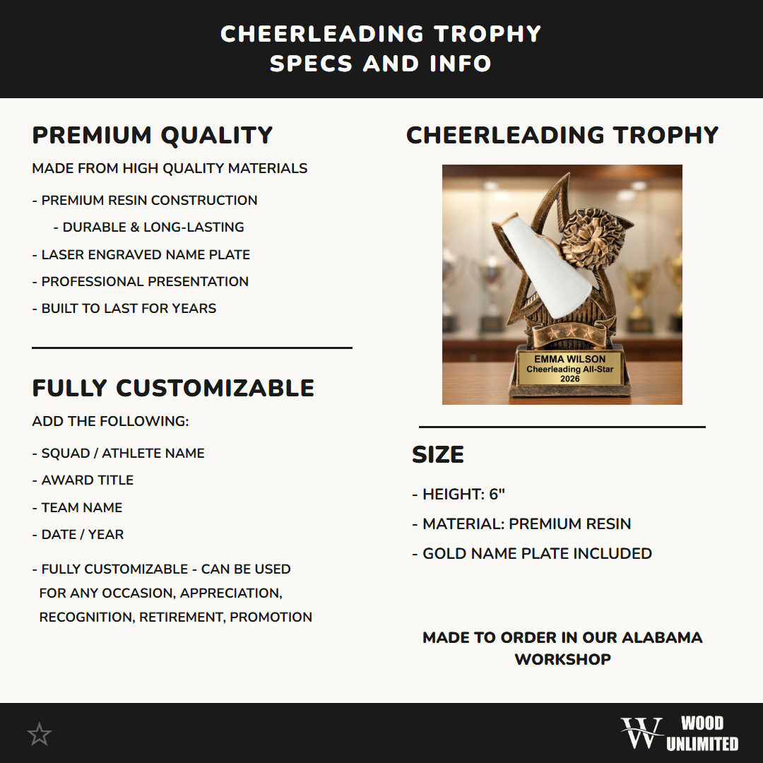 Cheer Trophy Award | Personalized Cheer Gift | Custom Engraved Award | Cheerleading | Cheer Coach Gift | Award Trophy