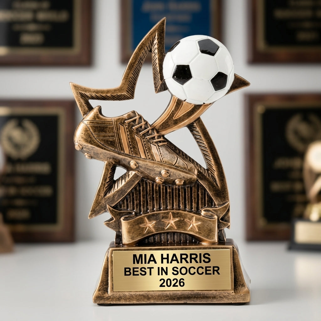 Personalized | Soccer Award | Custom Engraved | Trophy | Award | Custom | Engraved | Youth | MVP | Team | Championship - View 3